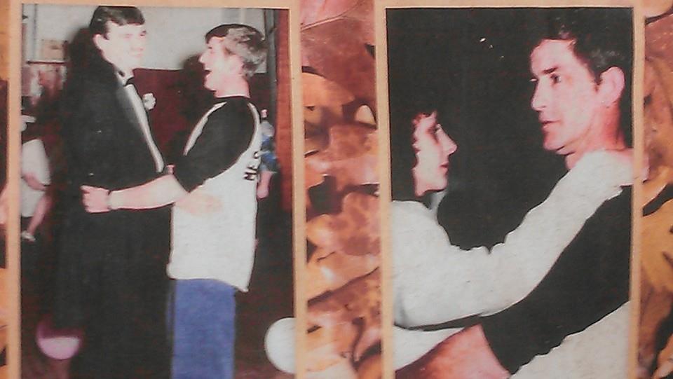 Dad dancing with us at our wedding!  Crazy fool.
